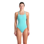 Arena - WOMENS SOLID TEAM SWIM PRO SWIMSUIT - Water/Pink