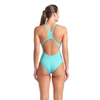 Arena - WOMENS SOLID TEAM SWIM PRO SWIMSUIT - Water/Pink