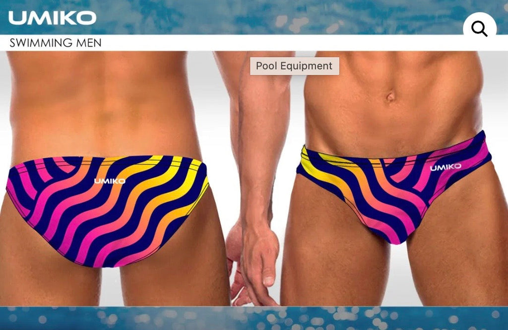 Ripple  Blue / Pink / Yellow Water polo trunks – Umiko image 0