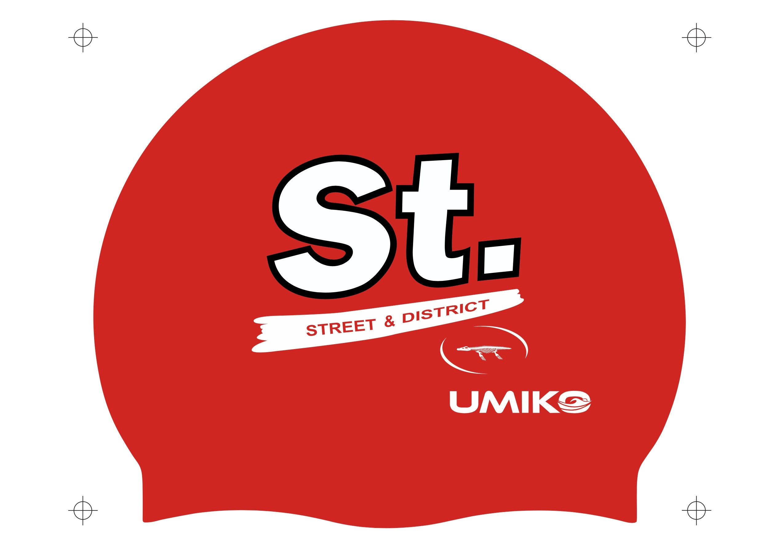 Street SC - Silicone Swim Cap - Black or Red image 1