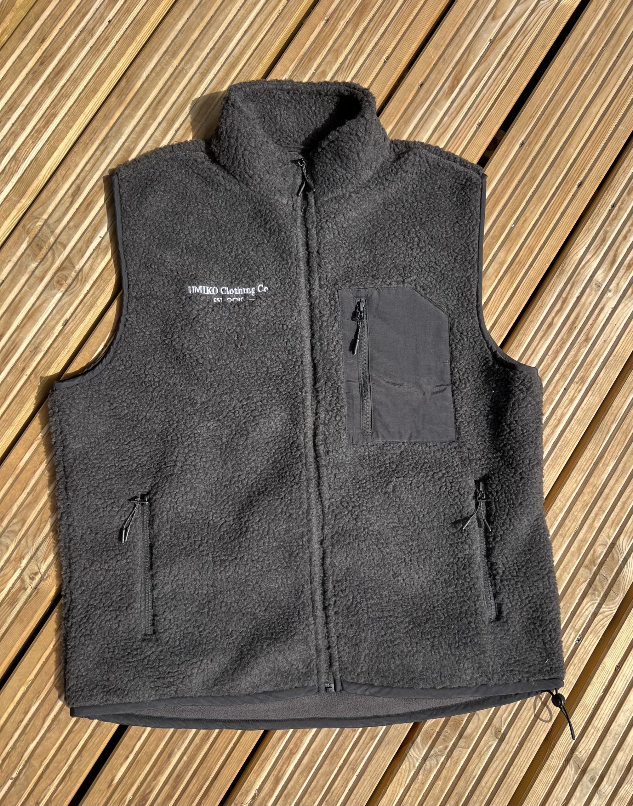 Umiko Clothing Co - Unisex Fury Sherpa Bodywarmer - Charcoal Black image 0