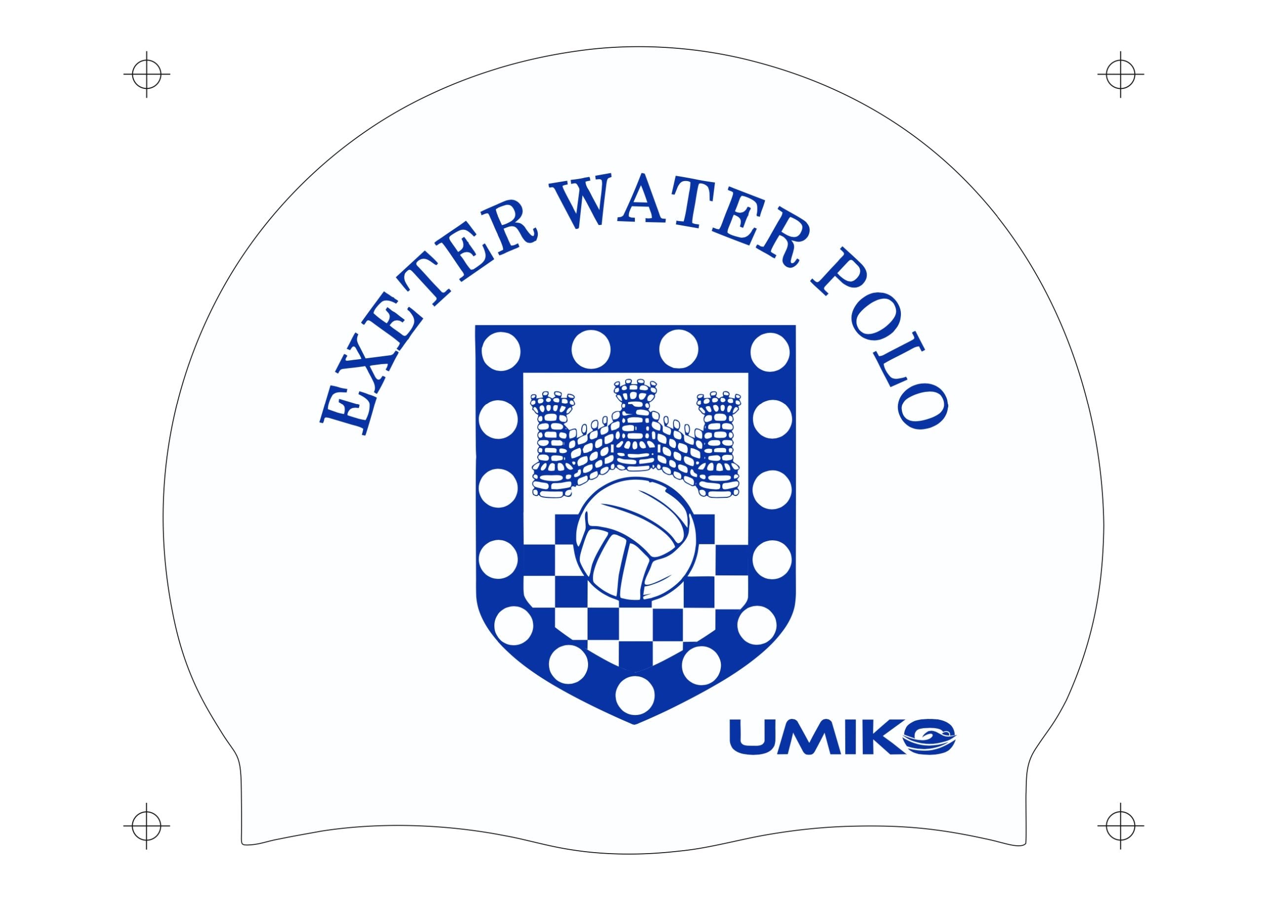 Exeter Water Polo - Silicone swim caps - White or Blue image 0