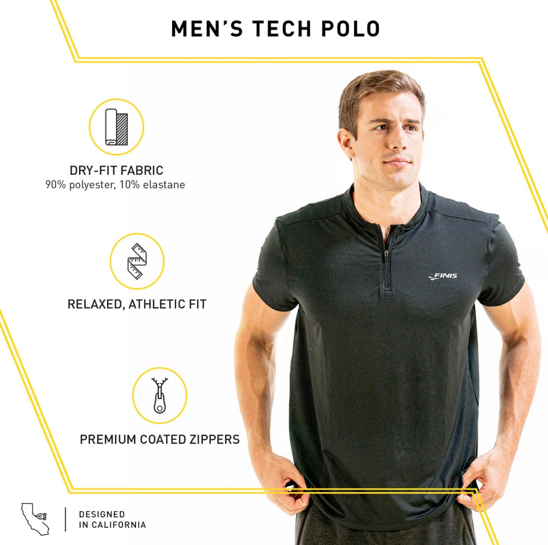 Finis - TECH POLO MENS Dry-Fit Polo image 2