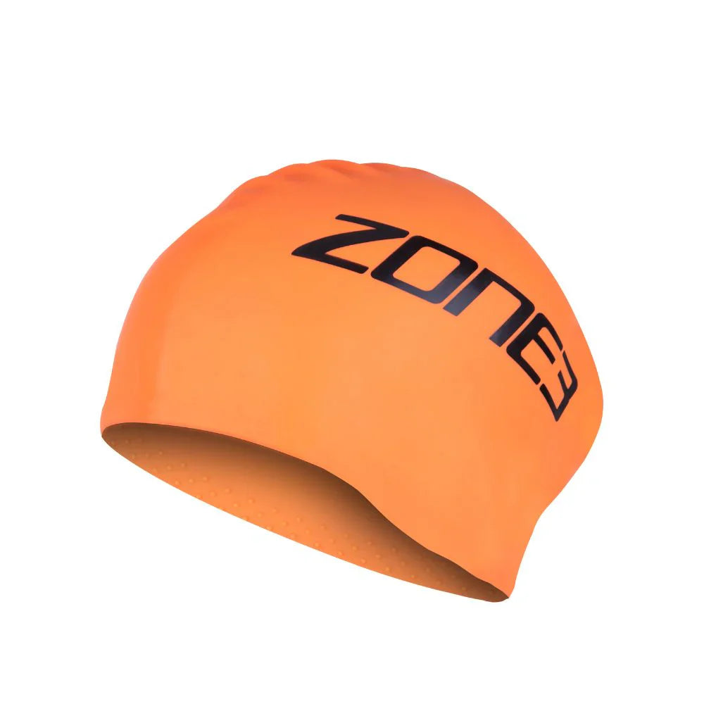ZONE 3 Long Hair Silicone Swim Cap - Orange image 0