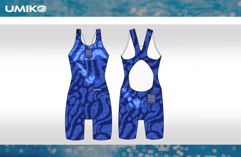 LOOE Sea Swimmers – Ladies/ girls Blue Swimming Kneesuit image 0
