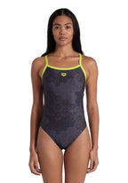 Arena Womens Camo Kikko Challenge Back One Piece - Soft Green / Black Multi image 0