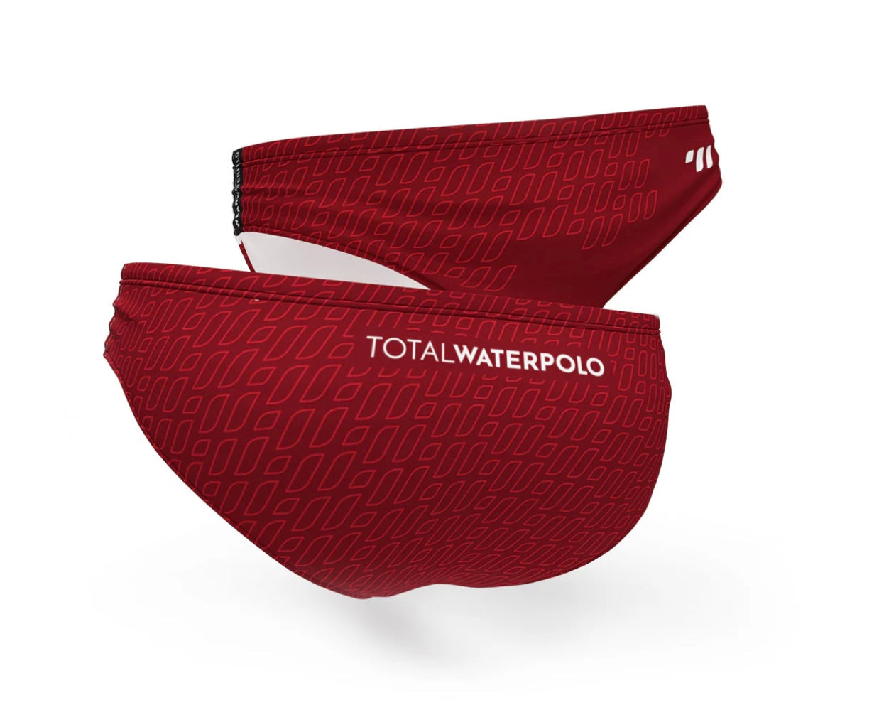 Total Water Polo Trunks - LOGO PATTERN - Deep Red | RePOOL™ image 0