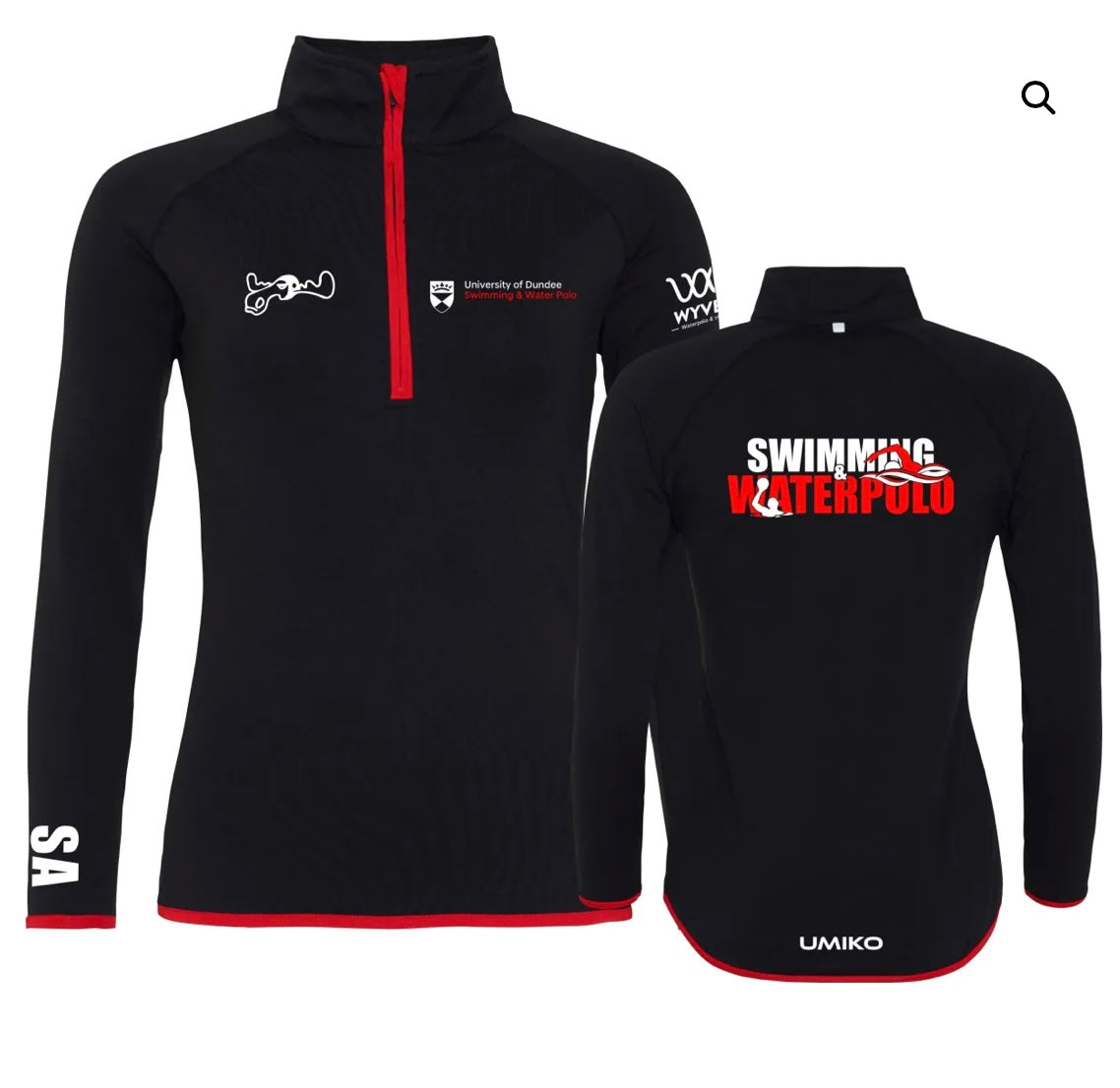 Dundee Uni Swimming & Water Polo Half zip sweat top - Ladies image 0