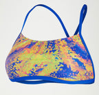 Speedo - Women's Club Training Allover Digital Cross Back Crop Top Green/Mango image 0