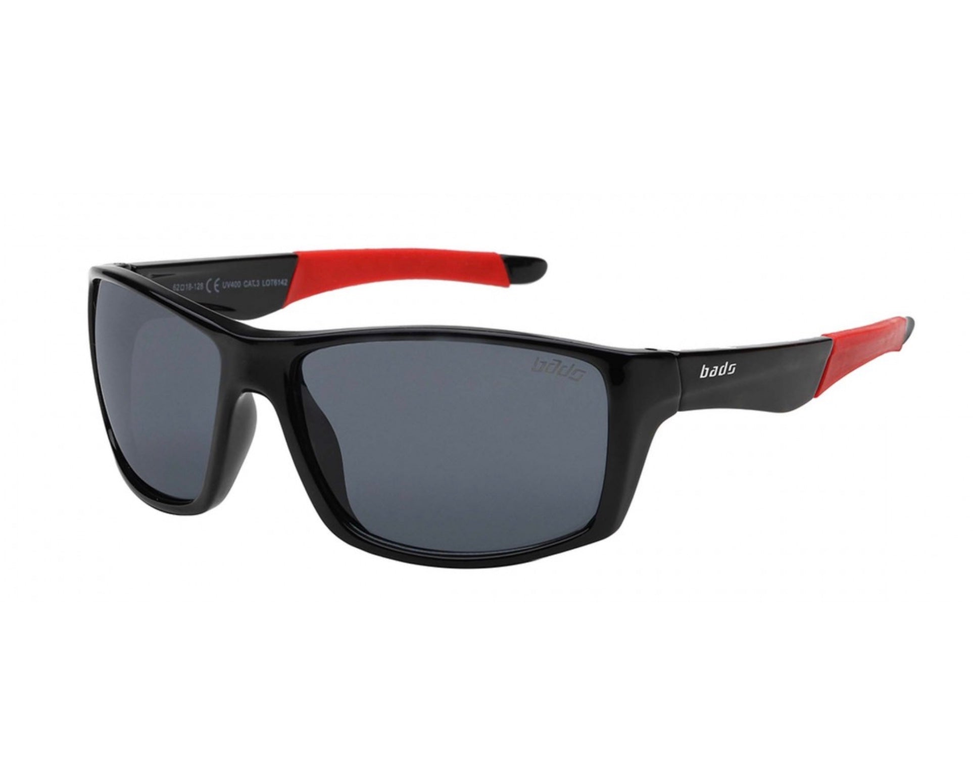 Bads- Sports Sunglasses - Black-red & grey lens image 3