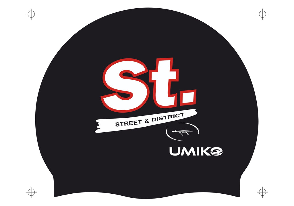 Street SC - Silicone Swim Cap - Black or Red image 0
