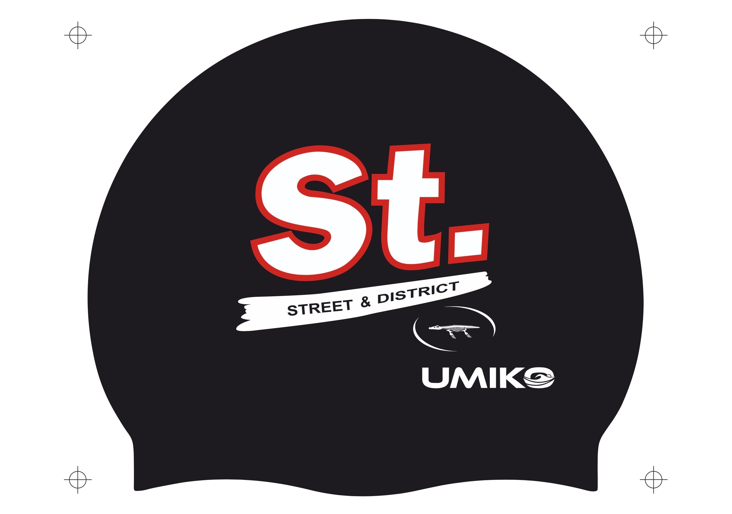 Street SC - Silicone Swim Cap - Black or Red image 0
