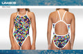 Umiko Orange / Green  Triangle – Swimming costume- Thin strap image 0