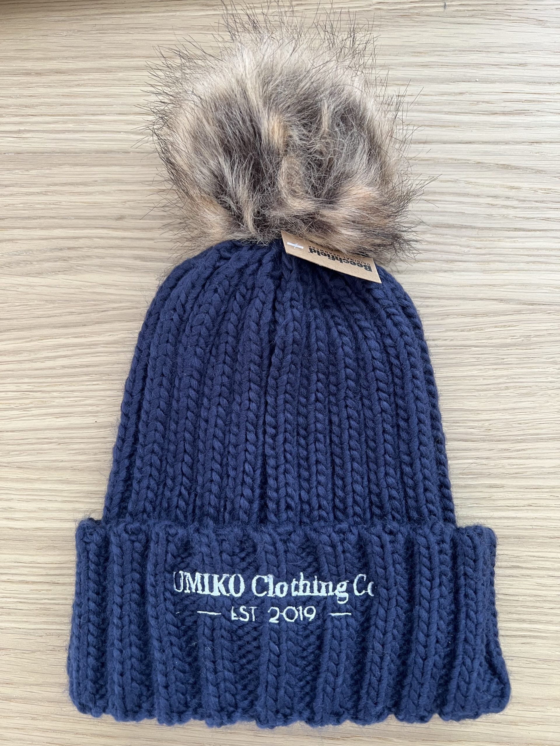 Umiko Clothing Co - Pop Pom Chunky Beanie Navy image 0