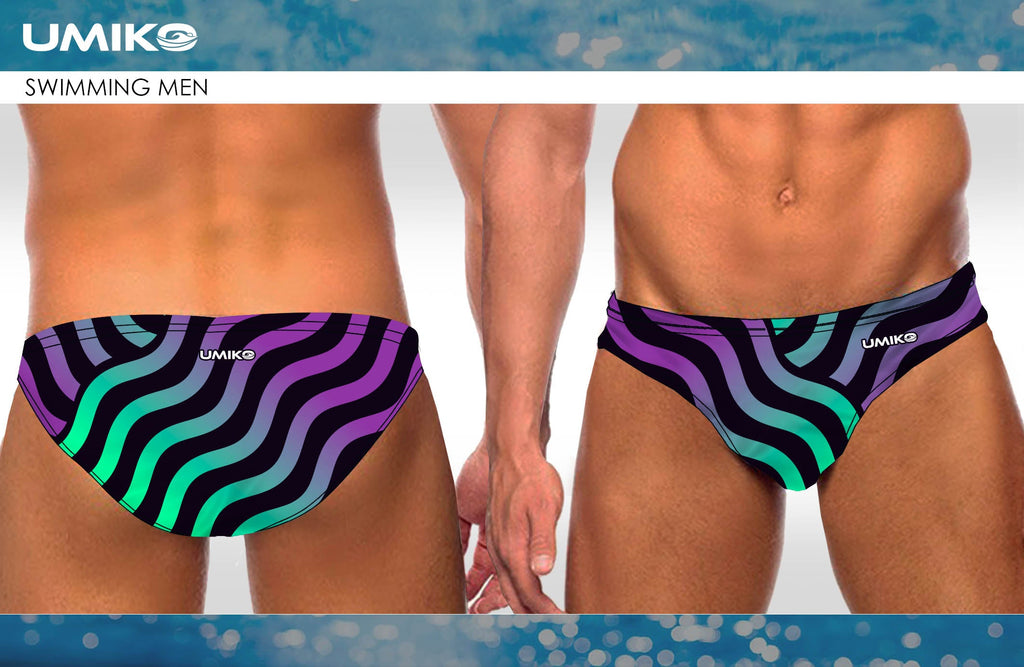 Ripple Purple/Mint  Water polo trunks – Umiko image 0