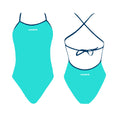 Umiko -  Two Tone Tie Back Swimming Costume - Turquoise/Navy image 0