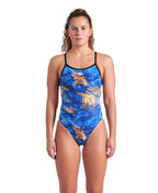 Arena Womens Challenge Back Swimsuit - Gold Leaves image 0