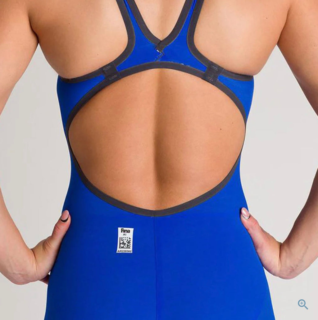 Arena - Women's Powerskin Carbon-AIR² Open Back - Blue/Grey/Yellow image 6