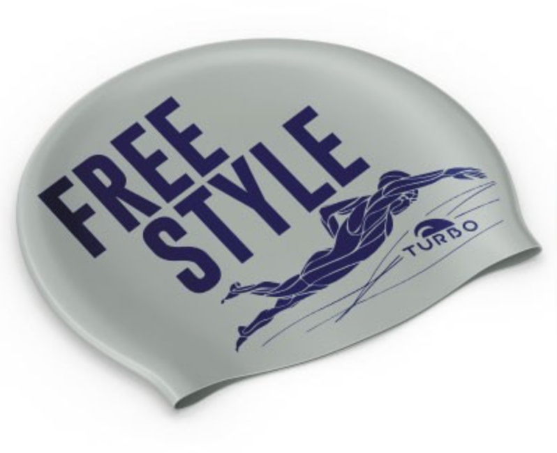 Turbo Silicone Swim Cap - Freestyle - Grey image 0