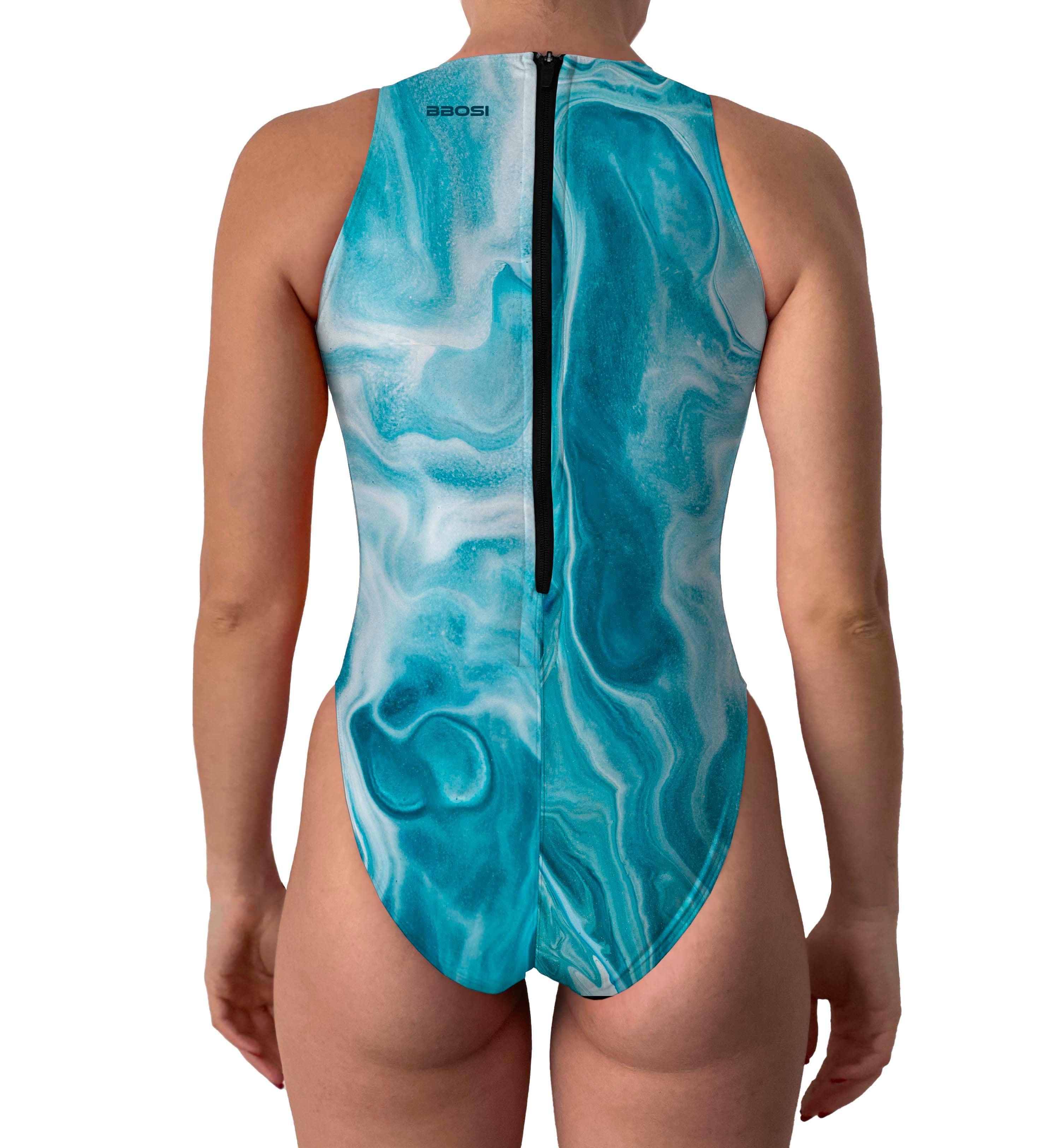 Water polo costume- Marble Blue - Bbosi