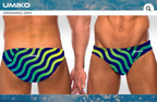 Ripple  Blue / Green / Yellow Water polo trunks – Umiko image 0