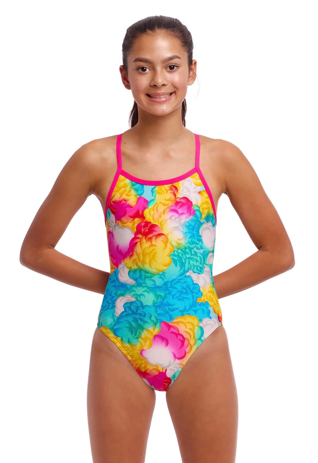 Funkita Girls single strap costume - Cloudy Colours image 0