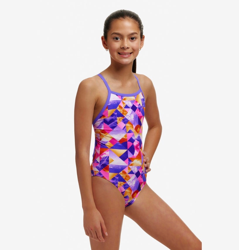 Funkita - Ocean Sunset - Girls Tie Me Tight One Piece image 0