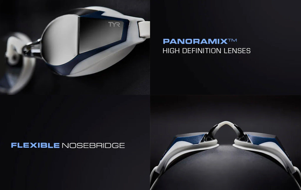 TYR STEALTH X MIRROR RACING GOGGLES - Silver / Purple image 1