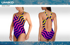 Umiko Pink/Yellow Ripple – Swimming costume- Wide strap image 0