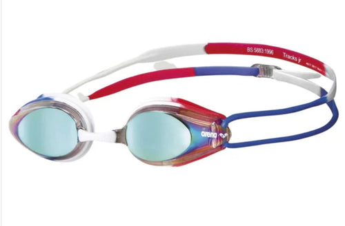 Arena - Junior Tracks Mirror Goggles- Gold / Blue / Red image 0