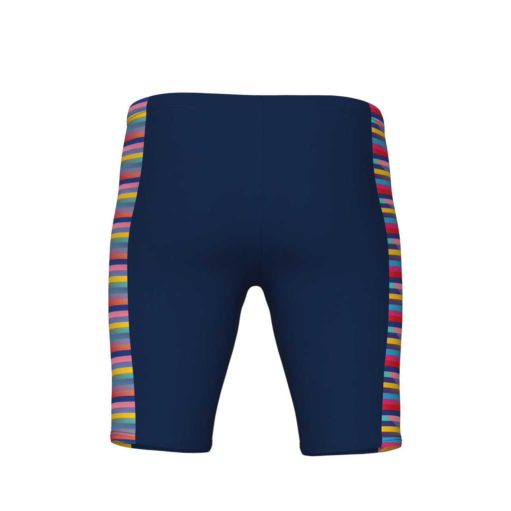 Arune Raciene Arena - Racing Stripe Men's Jammer - Navy/Multi – Wyvern Swimwear