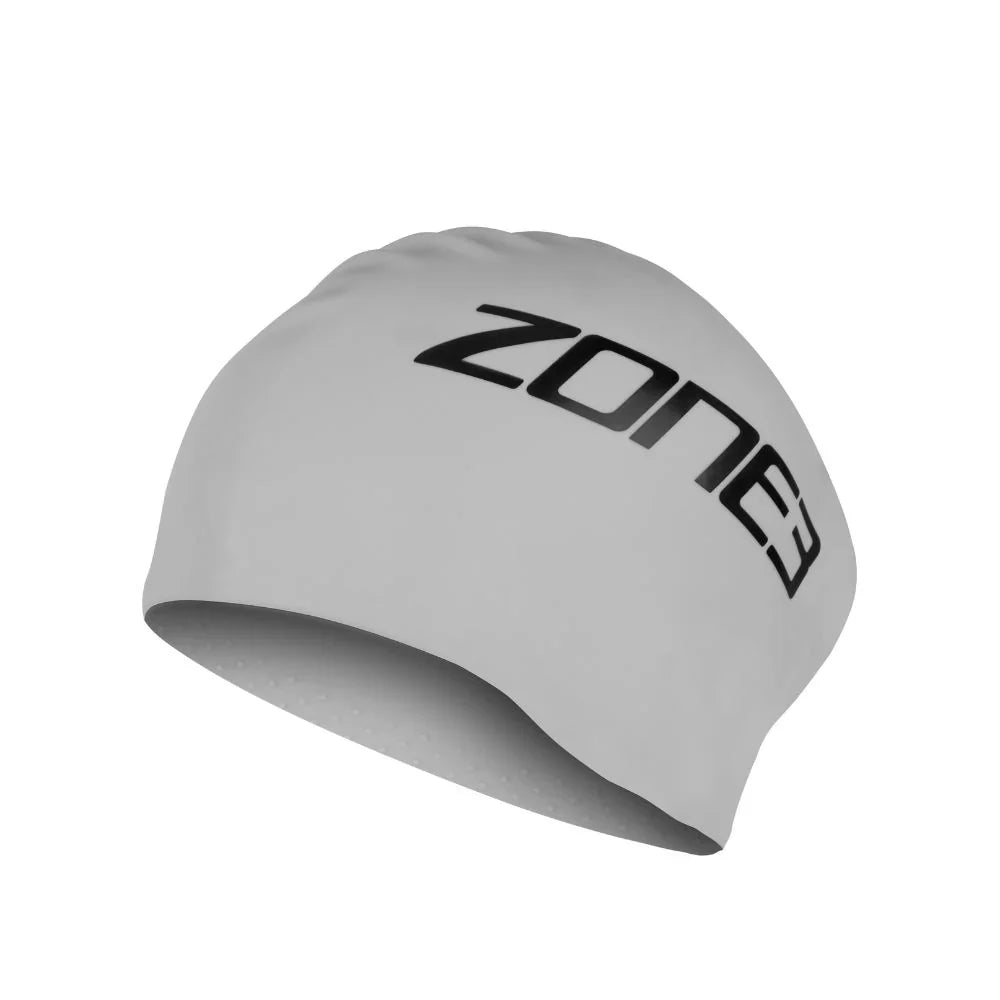 ZONE 3 Long Hair Silicone Swim Cap - Silver image 0