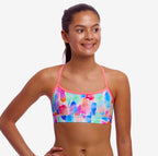 Funkita - Tickle Pink - Girls Swim Crop Top image 0