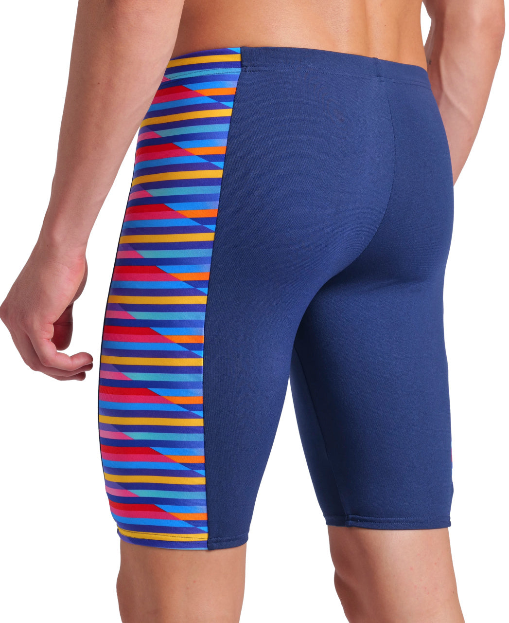 Arune Raciene Arena - Racing Stripe Men's Jammer - Navy/Multi – Wyvern Swimwear