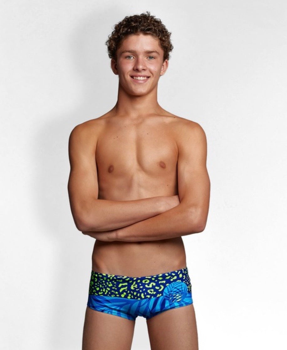 Funky Trunks - Purry Palm - Boys Sidewinder Trunk image 0