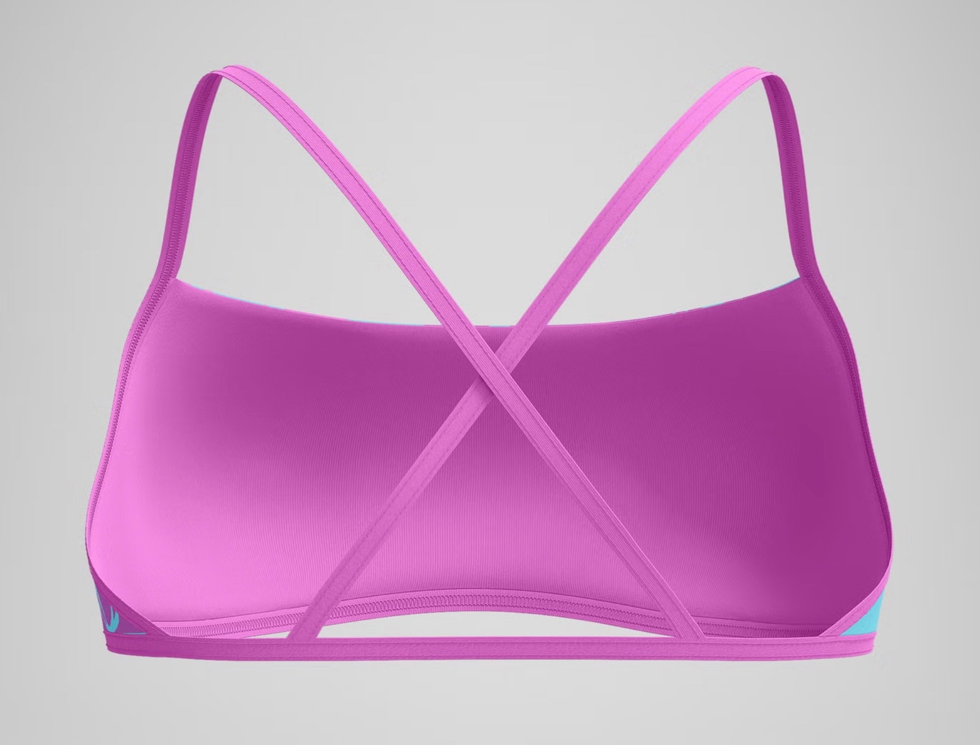 Speedo - Women's Club Training Printed Cross Back Bikini Top Pink/Green image 2