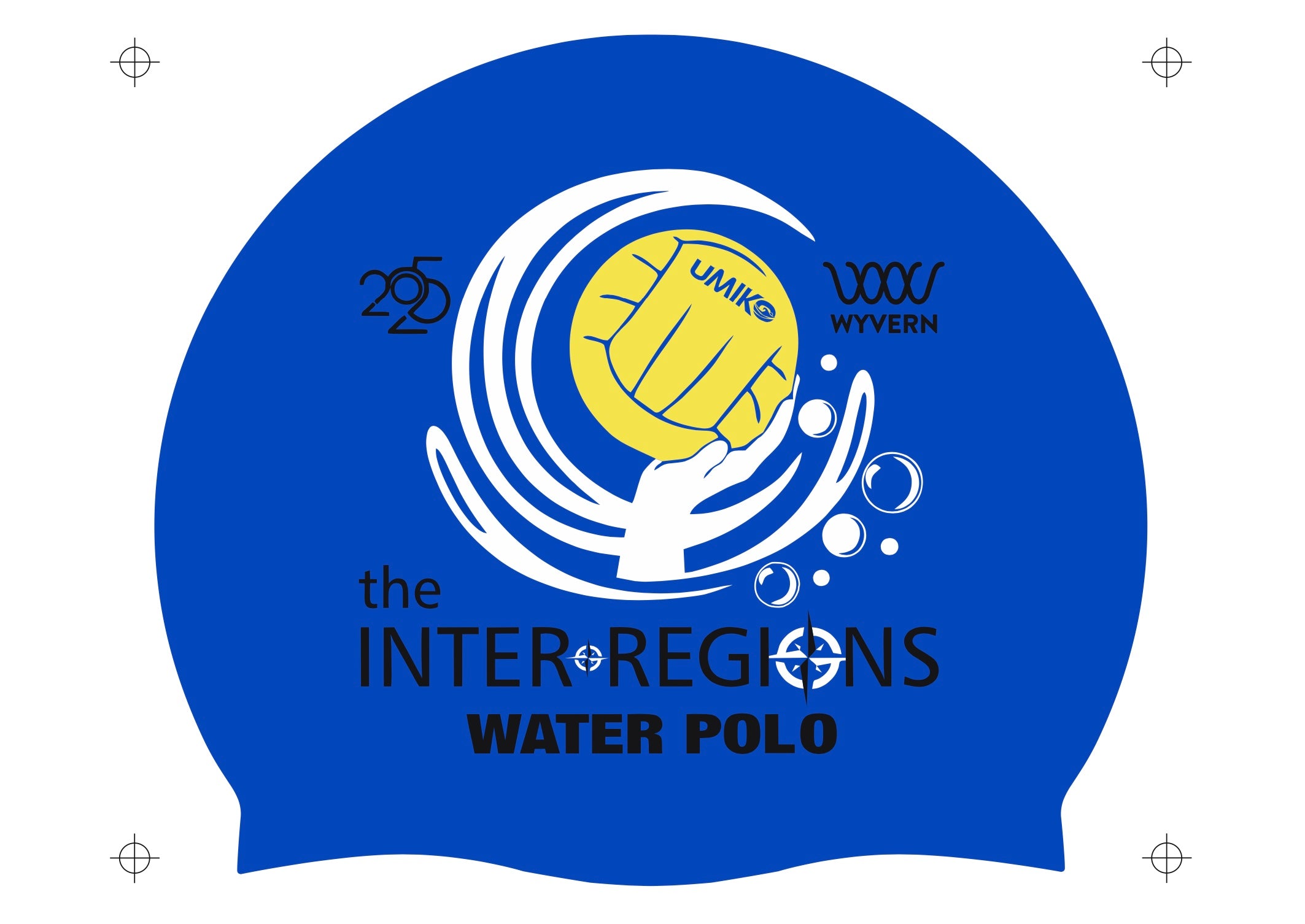 Inter regions 2025 Swim caps - White or Blue – Wyvern Swimwear