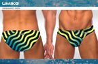 Ripple Turquoise / Lemon  Water polo trunks – Umiko image 0