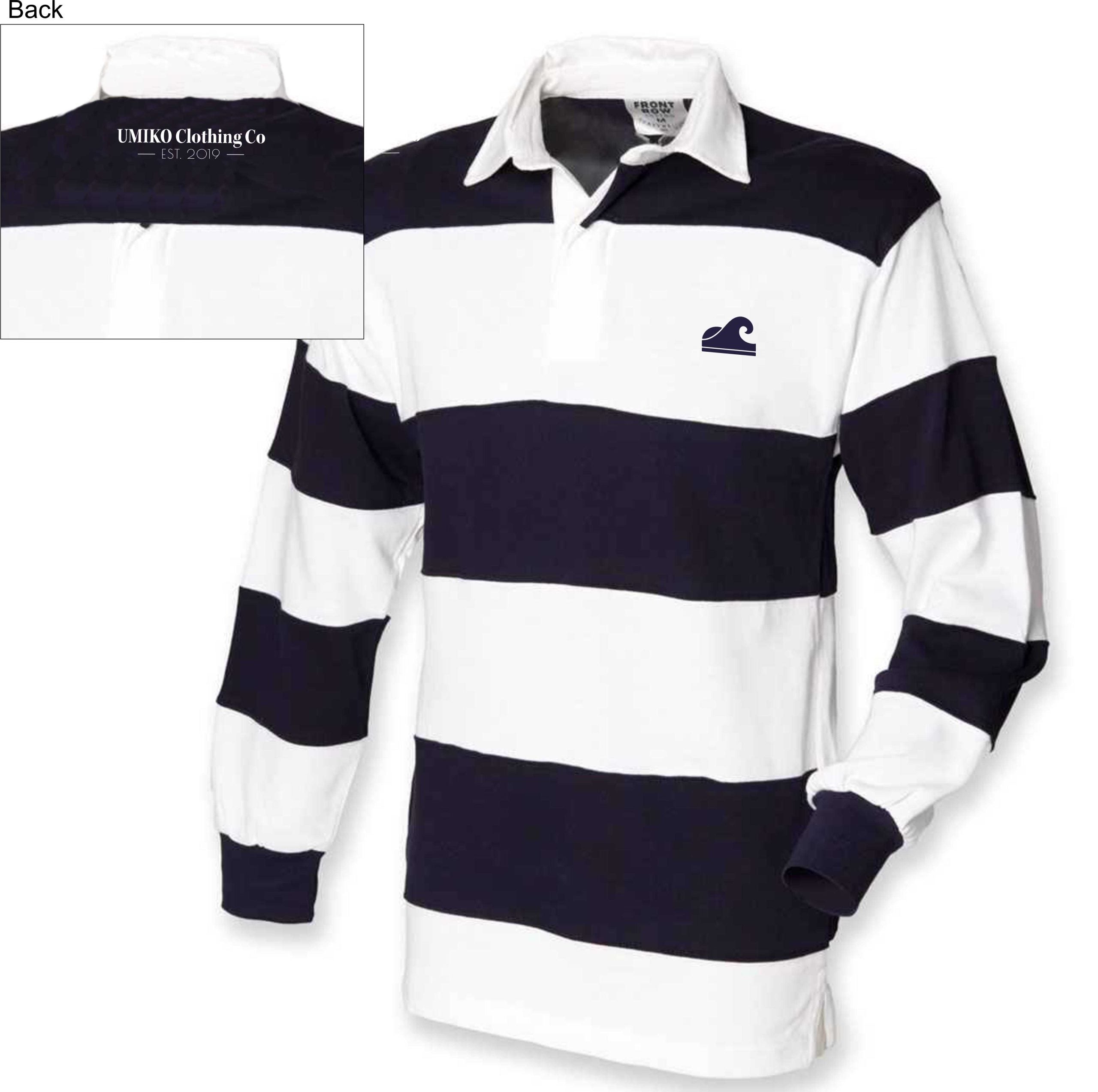 Rugby Shirt - Sewn Striped Wave design image 2