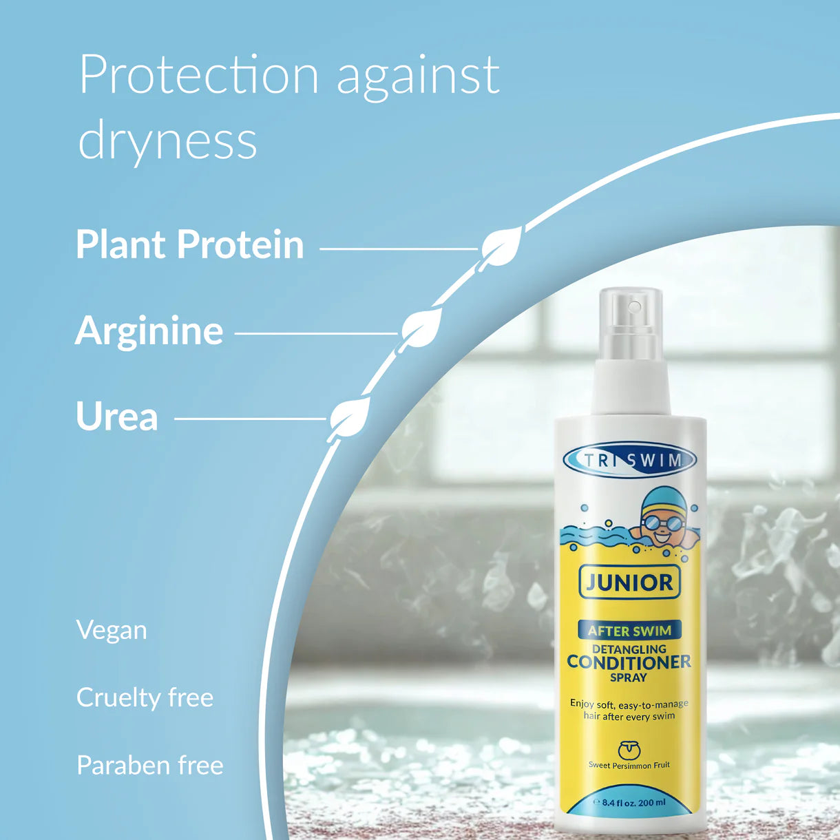 Triswim Junior After Swim Detangling Conditioner Spray - Sweet Persimmon Fruit - 200ml