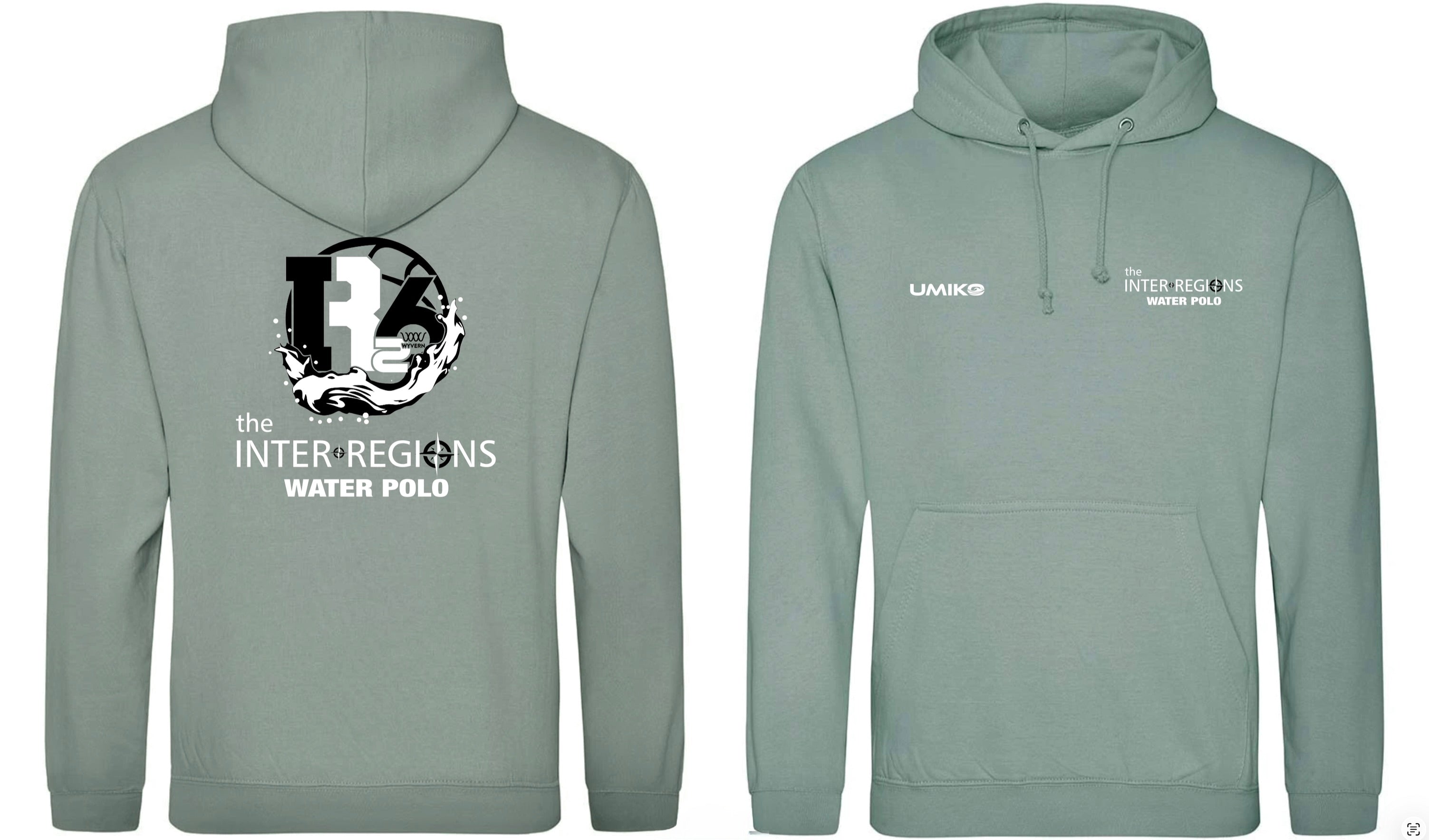 New 2026 – Inter Regions Water Polo – Cotton Hoodie - Dusty Green