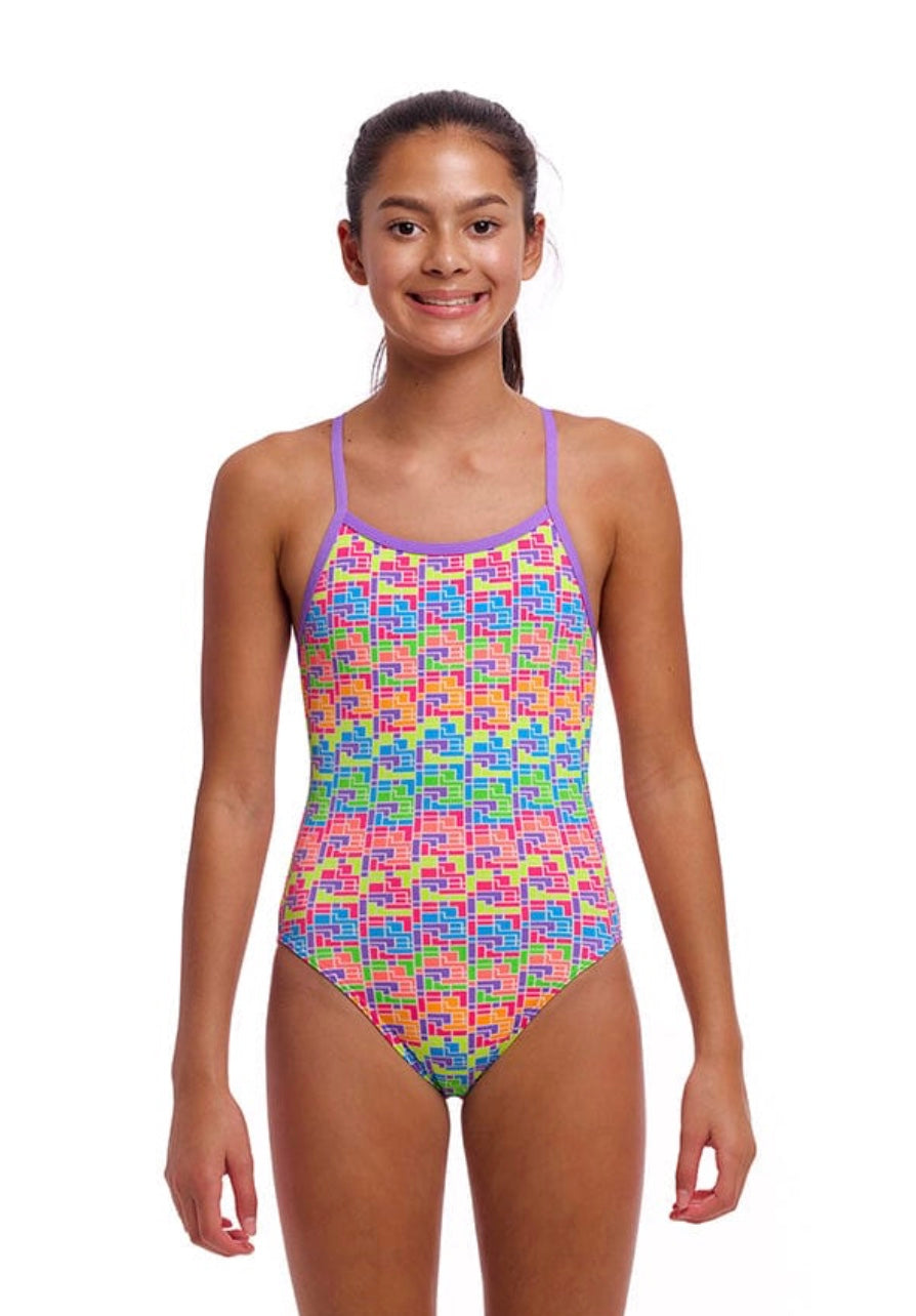 Funkita - Jig Jag - Girls Eco Single Strap One Piece