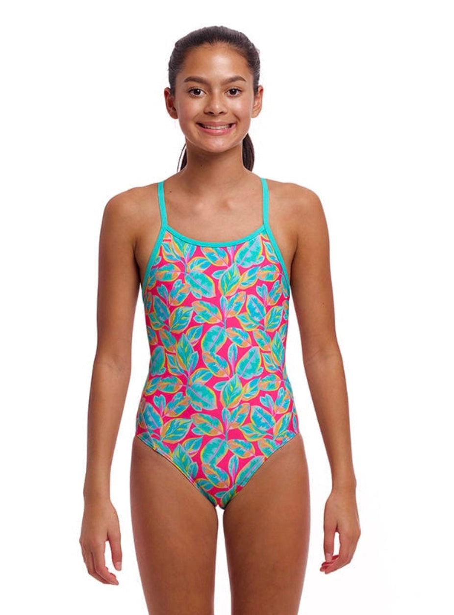 Funkita - Planted Pink - Girls Eco Diamond Back One Piece