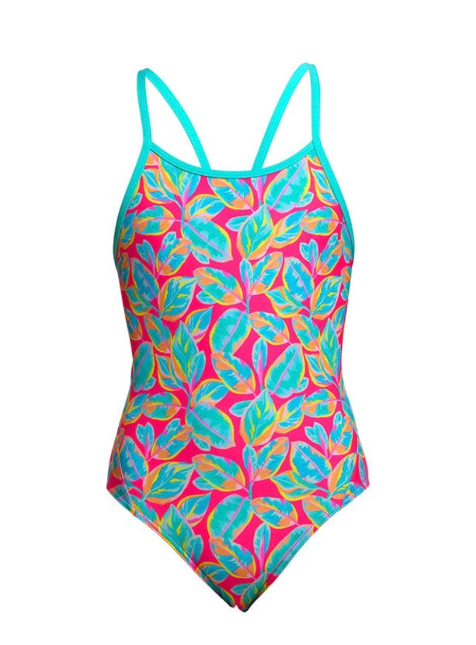 Funkita - Planted Pink - Girls Eco Diamond Back One Piece