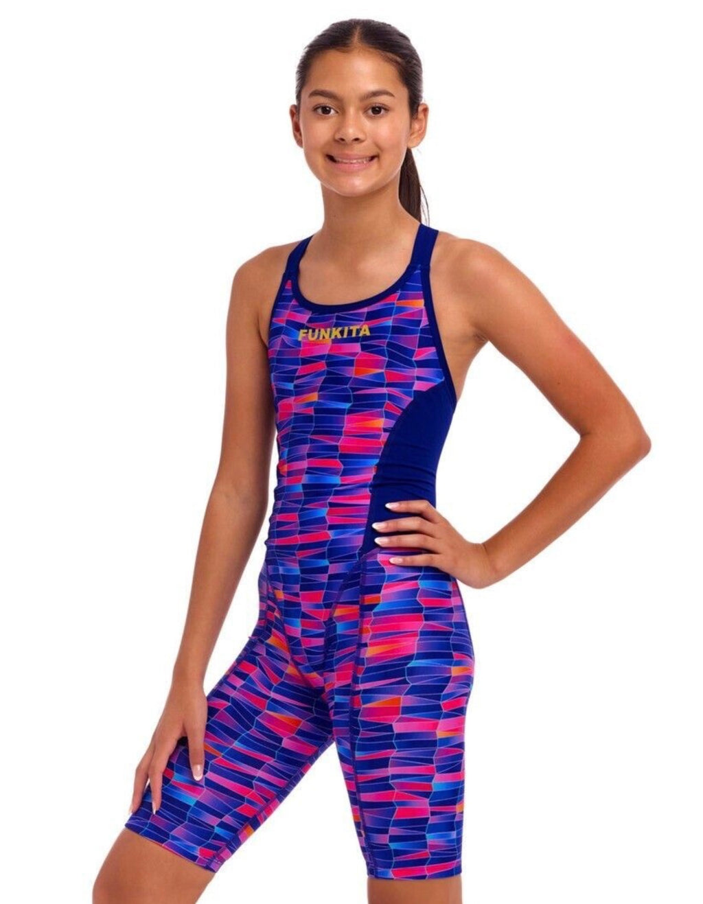 Funkita - Warped Waves - Girls Eco Fast Training One Piece