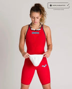 Arena - Women's Powerskin Carbon-AIR² Open Back - Red-Blue