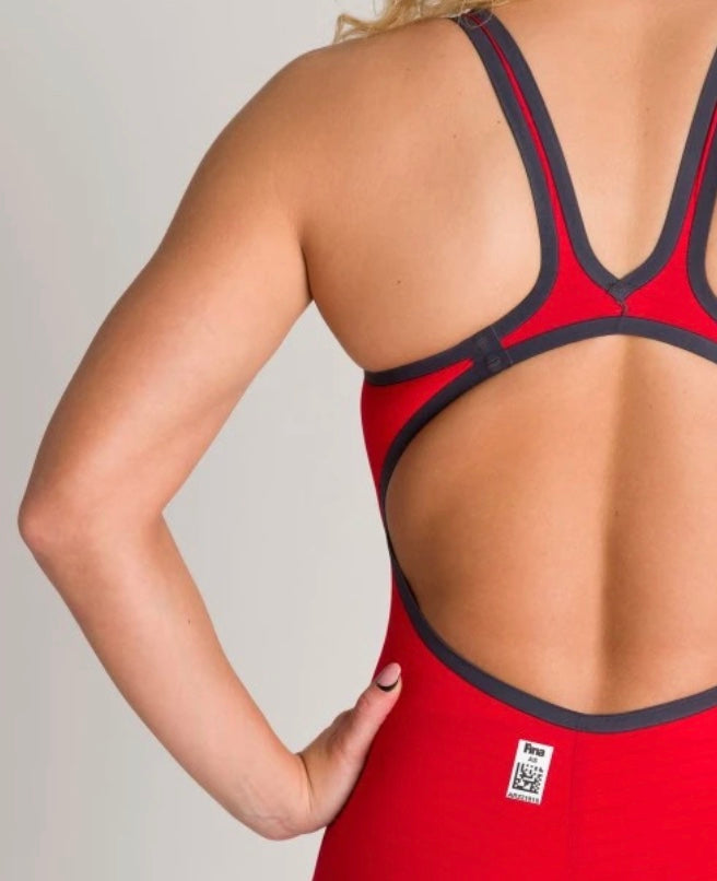 Arena - Women's Powerskin Carbon-AIR² Open Back - Red-Blue