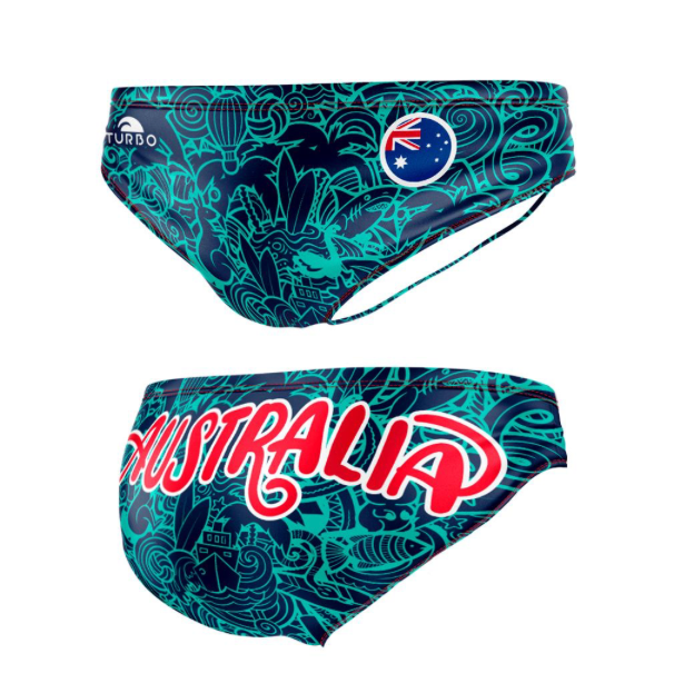 Turbo - WATER POLO Trunks - Australia Doodle