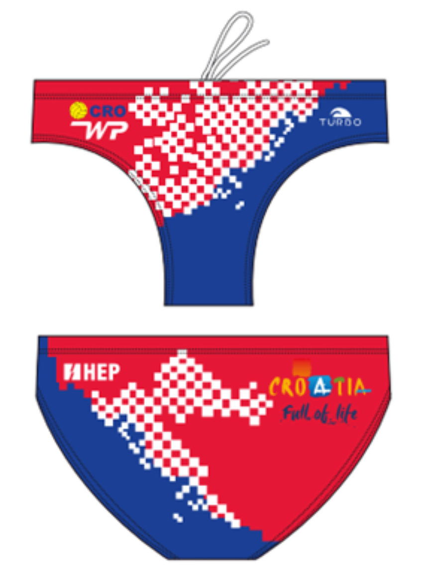Turbo - WATER POLO Trunks - Croatia Red