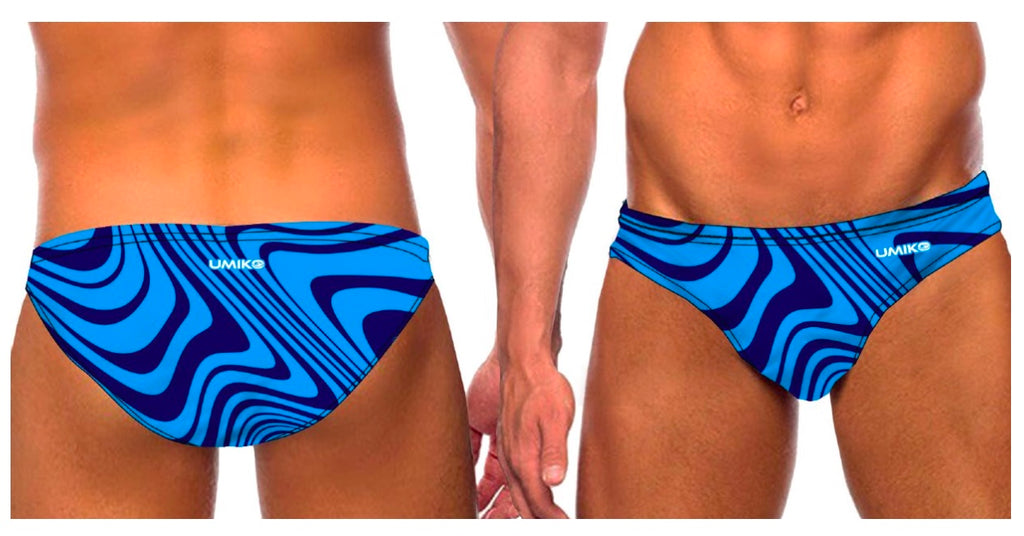 New 2026 - Water Polo Trunks - Umiko Wavy - Blue